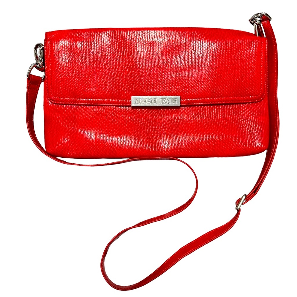 Womens Armani Jeans Crossbody/Clutch Purse Color Red/Silver